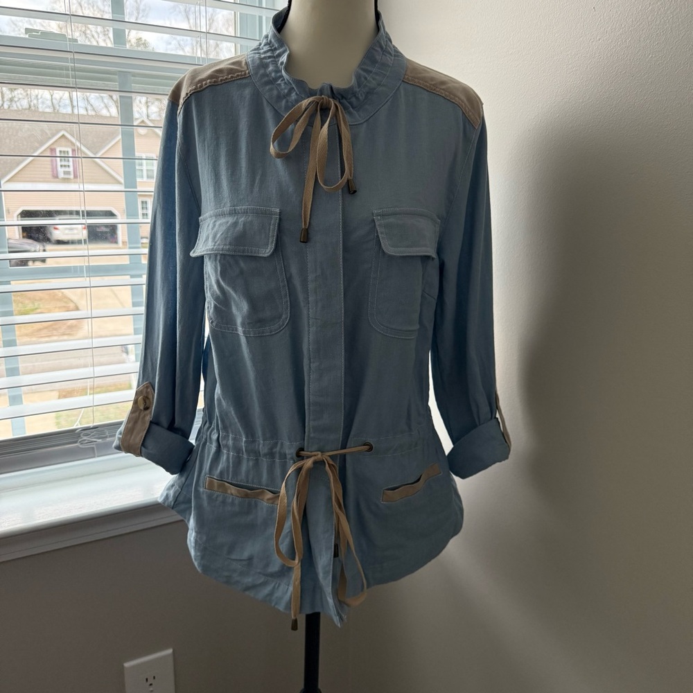 King Ranch Women's Light Blue Utility Jacket Cowgirl Western Size Medium